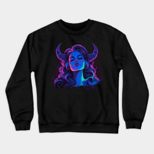 Synthwave Fae DJ Demon Crewneck Sweatshirt